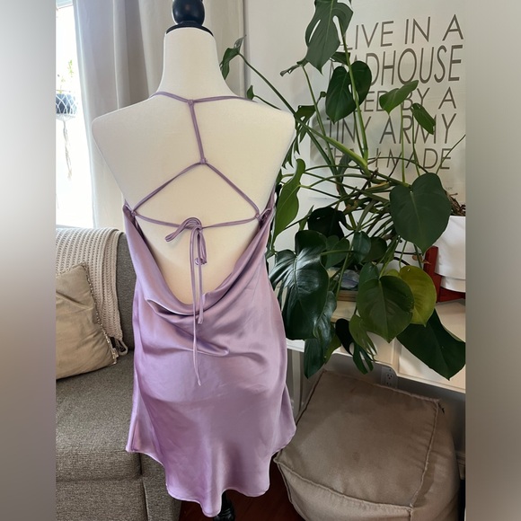 Purple Satin Dress. Sz Med - Picture 2 of 3